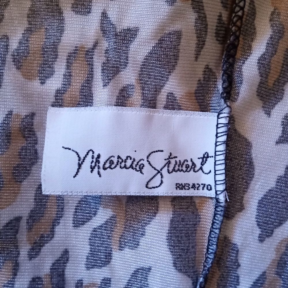 Vintage Marcie Stuart Union Made Leopard Print Lace Panel Slip Dress Size 3X - Picture 5 of 7